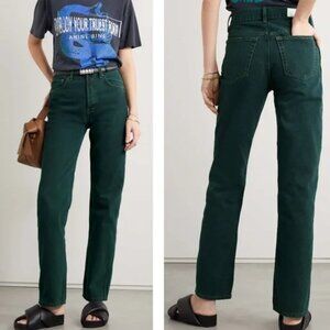 RE/DONE 90s Loose High-Rise Straight-Leg Jeans Washed Evergreen Women's Size 27